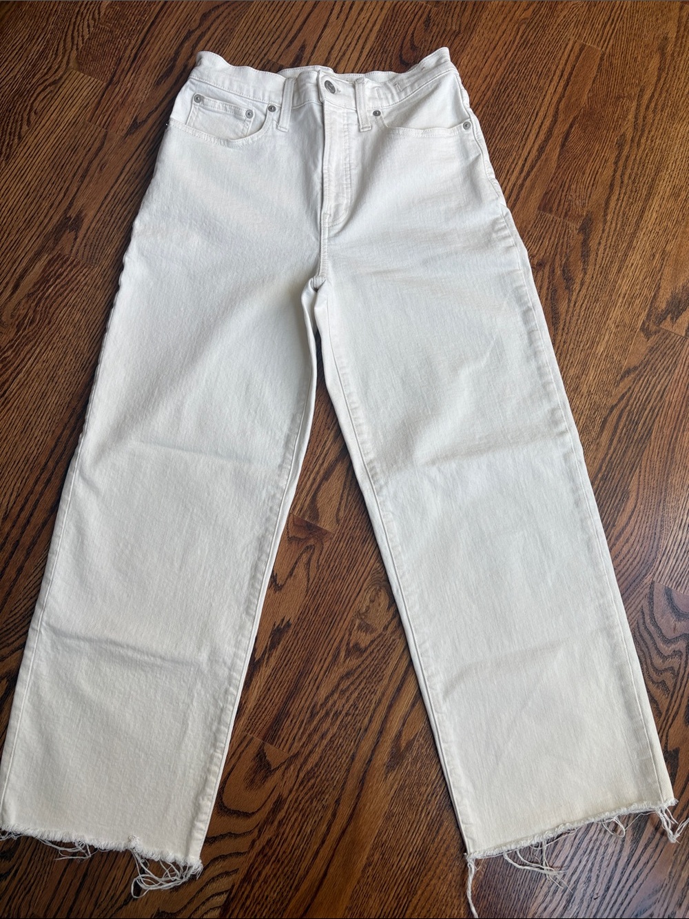 Madewell Perfect Vintage Wide Leg Crop Jean - Off-White